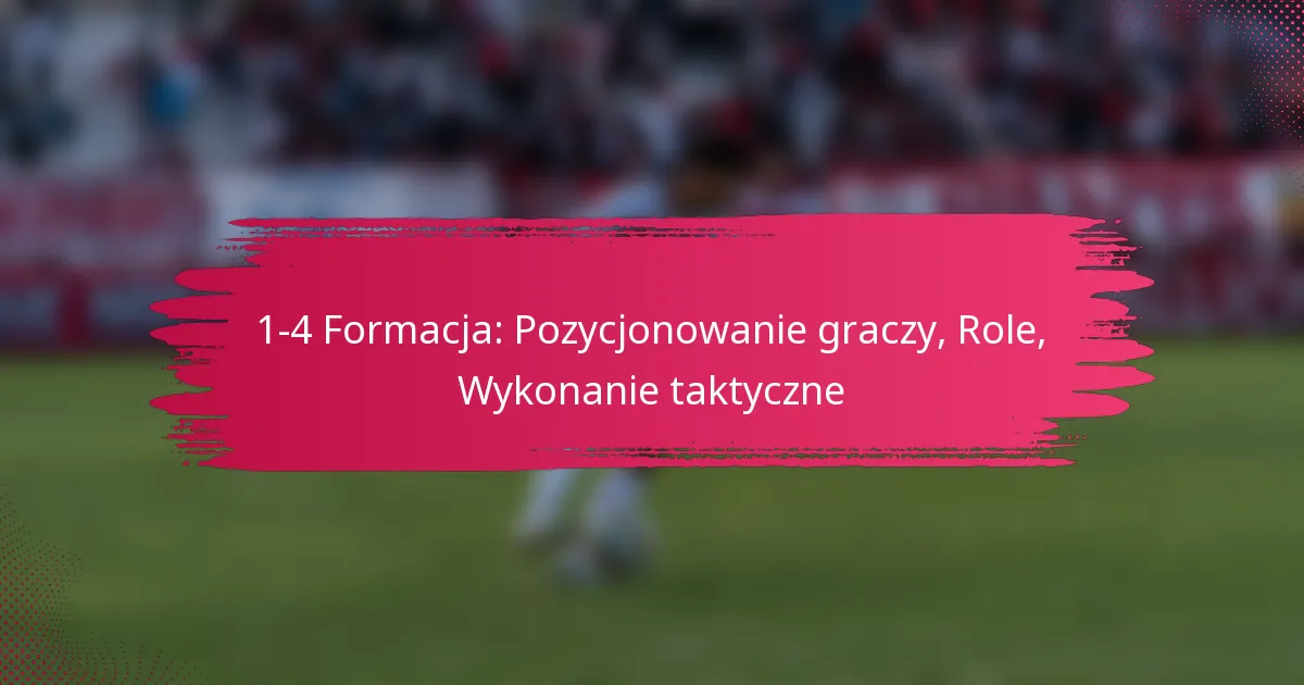 1-4 Formacja: Pozycjonowanie graczy, Role, Wykonanie taktyczne