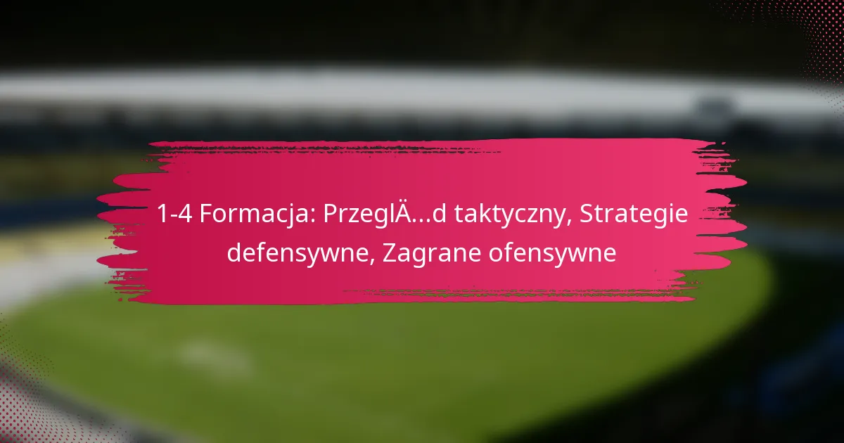 1-4 Formacja: Przegląd taktyczny, Strategie defensywne, Zagrane ofensywne