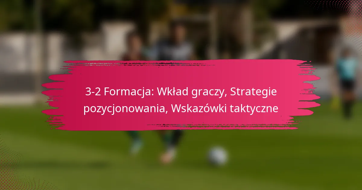 3-2 Formacja: Wkład graczy, Strategie pozycjonowania, Wskazówki taktyczne