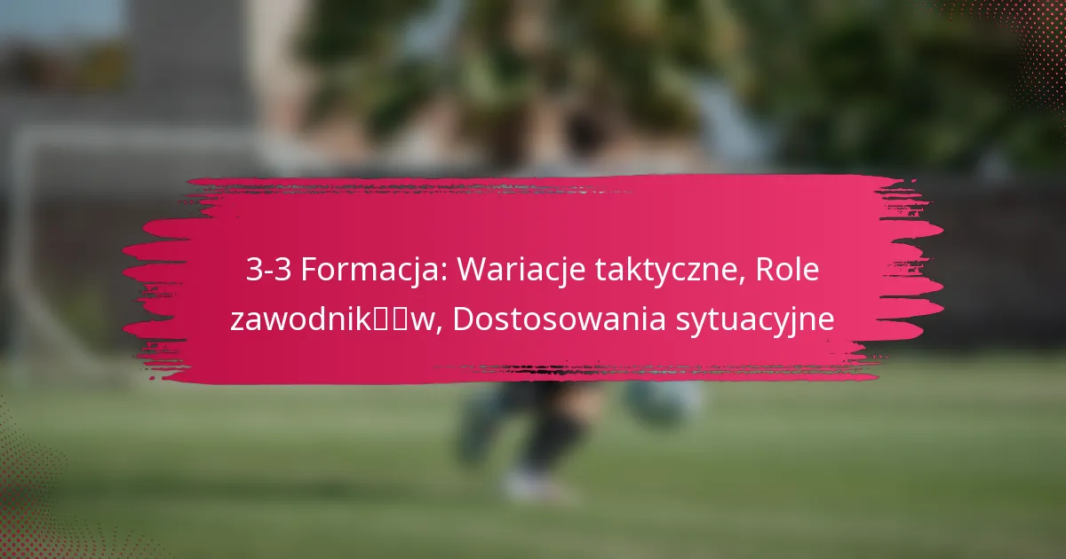 3-3 Formacja: Wariacje taktyczne, Role zawodników, Dostosowania sytuacyjne